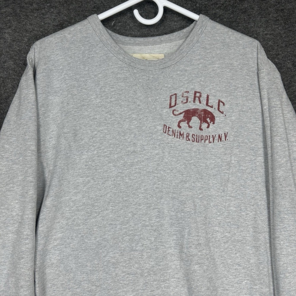 Vintage Denim And Supply Ralph Lauren Sweatshirt Mens XL Gray Long Sleeve
